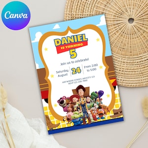 Birthday invitation Toy Story instant download digital invite Toy Story themed invitation for birthday party Toy Story Woody Buzz Lightyear