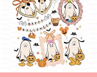 Disney Halloween PNG, Mickey Mouse Trick or Treat, Spooky Season Digital Download, Halloween Family Fun Art