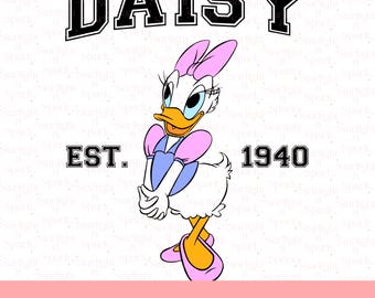 Daisy Duck PNG, Disney Digital Download, Custom Birthday Design, Family Matching Trip, Cute Daisy Art File