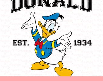 Disney Donald Duck PNG, Cute Cartoon Clipart, Digital Download for Kids, Sublimation Art, Fun Duck Design
