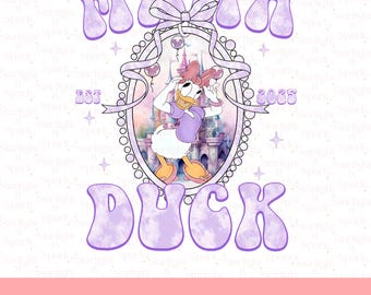 Daisy Duck PNG, Disney Digital Download, Custom Birthday Design, Family Matching Trip, Cute Daisy Art File