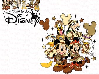 Disney Animal Kingdom PNG, Mickey Mouse Safari Clipart, digitaal bestand familie-uitstapje, avontuur wacht op ontwerp