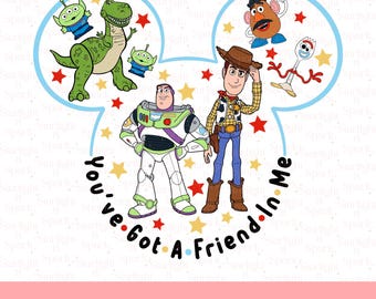 Toy Story PNG, Editable Clipart for Birthday, Digital Download, Buzz and Woody Characters, Sublimation Art for Kids