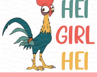 Disney Hei Hei PNG, Moana Charaktere Digitaler Download, Sofortiger Download Clipart, Sublimationskunst für Geschenke
