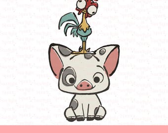 Disney Hei Hei PNG, Moana Charaktere Digitaler Download, Sofortiger Download Clipart, Sublimationskunst für Geschenke