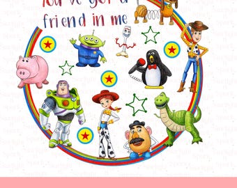 Toy Story PNG, Editable Clipart for Birthday, Digital Download, Buzz and Woody Characters, Sublimation Art for Kids