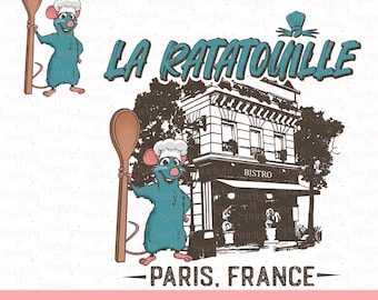 Disney Ratatouille PNG, téléchargement numérique Remy Chef, tout le monde peut cuisiner des cliparts, Noël sublimation Design