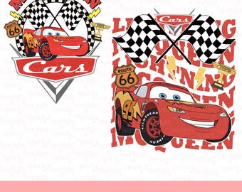 Disney Cars PNG, Lightning McQueen Birthday Clipart, Family Matching Png, Digital Download for Kids Parties