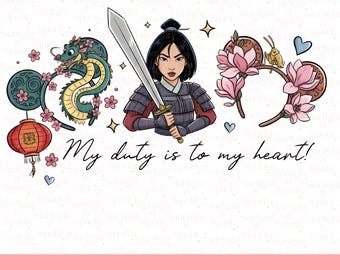 Disney Mulan PNG, Princess Clipart, Digital Download, Mulan SVG, Mushu Art, Sublimation Design, Family Fun
