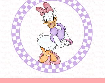 Daisy Duck PNG, Disney Digital Download, Custom Birthday Design, Family Matching Trip, Cute Daisy Art File