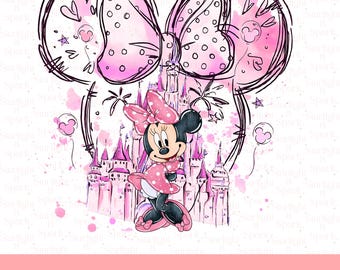 Minnie Mouse PNG, Cute Clipart for Birthday, Digital Download, Sublimation Designs, Kids Craft, Instant Art