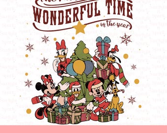 Disney Christmas PNG, Mickey and Friends Holiday Art, Cute Christmas Gifts, Family Digital Download, Merry PNG