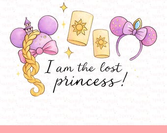 Disney Rapunzel PNG, Tangled Princess Clipart, Floral Digital Download, Magic Kingdom Art, Sublimation File