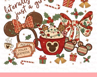 Disney Christmas PNG, Mickey and Friends Holiday Art, Cute Christmas Gifts, Family Digital Download, Merry PNG