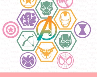 Imágenes PNG de los Vengadores de Disney, Diseño de cumpleaños de superhéroes, Arte familiar personalizado, Descarga digital para niños, Decoración divertida para fiestas
