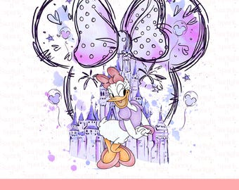 Daisy Duck PNG, Disney Digital Download, Custom Birthday Design, Family Matching Trip, Cute Daisy Art File