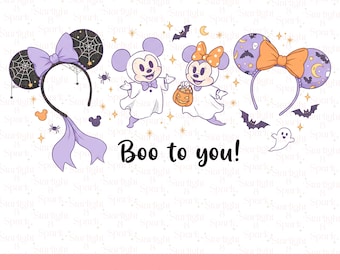 Disney Halloween PNG, Mickey Mouse Trick or Treat, Spooky Season Digital Download, Halloween Family Fun Art