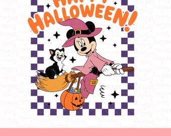 Disney Halloween PNG, Mickey Mouse Trick or Treat, Spooky Season Digital Download, Halloween Family Fun Art