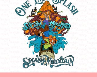 Disney Splash Mountain PNG, Digital Download Clipart, Family Vacation Art, Sublimation Design for Crafts