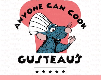 Disney Ratatouille PNG, Remy Chef Digital Download, Anyone Can Cook Clipart, Vintage Family Trip Design
