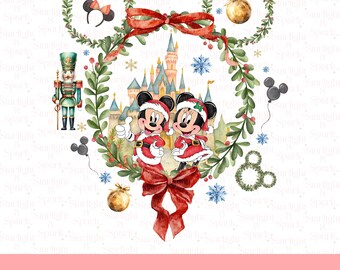 Disney Christmas PNG, Mickey and Friends Holiday Art, Cute Christmas Gifts, Family Digital Download, Merry PNG
