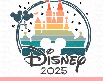 Disneyreis PNG, magische familievakantiebundel, digitale download Mickey Mouse, bijpassende ontwerpen voor 2025