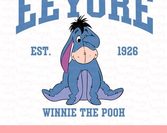 Eeyore PNG Clipart, Winnie the Pooh Digital Download, Cute Cartoon Character, Instant Download for Kids and Adults