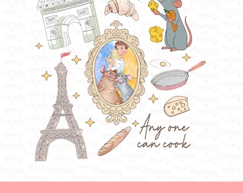 Ratatouille PNG Clipart, Anyone Can Cook SVG, Digital Download, Remy Mouse Art, Sublimation Design