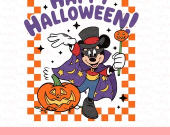 Disney Halloween PNG, Mickey Mouse Trick or Treat, Spooky Season Digital Download, Halloween Family Fun Art