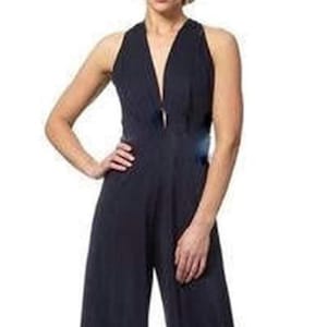 Na-kd Pink Ruffle Cold Shoulder Overalls Size 34