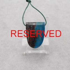 RESERVED FOR Dr. Robert! (2025-7-11) Natural Chrysocolla Gemstone Pendant Bead, Side Drilled Pendant Design, 26x19x9mm, 8.1g - E27653