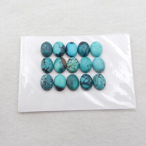 15 pezzi di cabochon di pietra preziosa ovale turchese naturale, bellissimi cabochon di turchese, creazione di gioielli fai da te, 9x7x4 mm, 7 g - SS1610