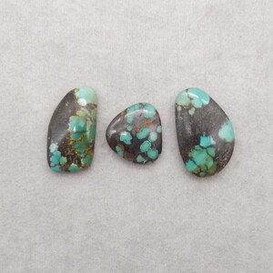 3 bellissimi cabochon di turchese naturale, pietre preziose fatte a mano, creazione di gioielli fai da te, 26x16x5 mm, 17x17x5 mm, 8,3 g - SS3817