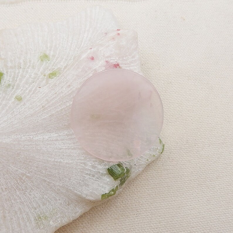 35x3mm Rose Quartz Gemstone Cabochon 7.8g Y6646 New Stone For Jewelry DIY Making