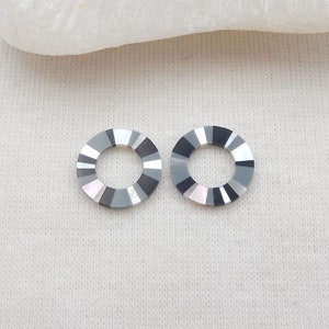 Gemstone Wholesale! M.O.P. And Obsidian Intarsia Earring Beads, Gemstone Earrings For Jewelry DIY Making, 11x1mm, 0.1g