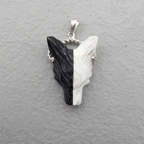 Collana Uomo Dente Di Lupo Pendente Dente Di Lupo In Ossidiana Nera - Collana Uomo/Donna Con Laccio Pelle O Acciaio Tormalina Nera - Foto 12