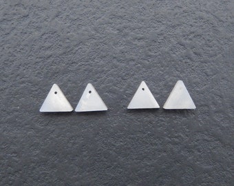 2Pairs Natural Flash Moon Stone Triangle Gemstone Earring Beads, Fashion Earrings For Jewelry DIY Making, 10x9x3mm, 1.3g - E17443