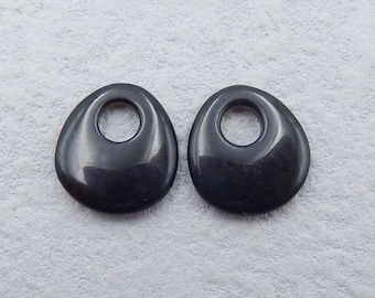 Gemstone Wholesale! Natural Obsidian Gemstone  Earring Beads,Semi Precious Stone,Handamde Jewelry, 15x14x3mm, 2g