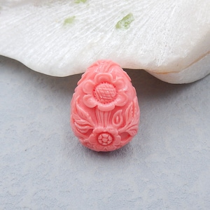 Wholesale! 1 PC Pink Conch Shell (Made Of Powder Of Shell, Color Is Enhanced) Sunflower Handmade Pendant Bead, 29x22x15mm, 8.4g BK047