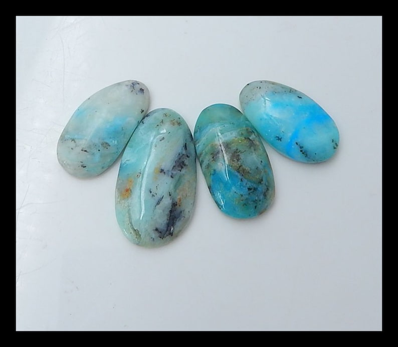 Cb781 New,4 PCS Blue Opal Gemstone Cabochons 30.3g