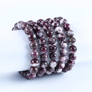Natural Pink Tourmaline Round Gemstone Bracelet Beads, Best Gemstone Jewelry Gift, Jewelry DIY Making, 19cm, 10mm, 29g - JJ532