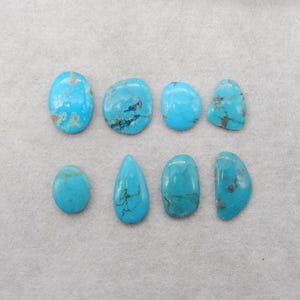 8 STKS prachtige natuurlijke turkoois edelsteen cabochons, echt turkoois, handgemaakte sieraden DIY maken, 20 x 11 x 3 mm, 14 x 11 x 3 mm, 6,9 g - SS4547