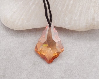 New Arrival! Yellow Quartz Faceted Gemstone Pendant Bead, Unique Pendants For DIY Making, 22x16x6mm, 3.5g - SS3271