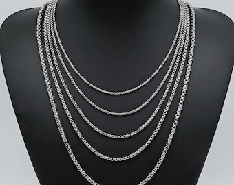 Square Stainless Steel Necklace, Titanium Steel Chain, Men&#39;s And Women&#39;s Fashion Accessories, Jewelry DIY Making, W2001