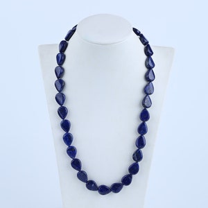Natural Stone Strand, Natural Lapis Lazuli Pear Shape Necklace, Lapis Lazuli Loose Beads, Gem Beads Wholesale, 16x12x6mm, 52cm, 65g - JJ218