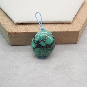 Beautiful Natural Turquoise Gemstone Pendant Bead, Drilled Turquoise Cabochon For Jewelry DIY Making, 20x18x11mm, 5.5g - SS4980