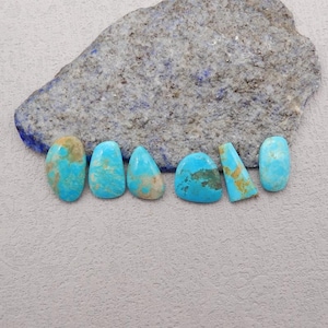 6 cabujones de piedras preciosas de color turquesa de la Bella Durmiente (se pueden perforar), hermosos para hacer joyas, 20 x 13 x 3 mm, 18 x 9 x 3 mm, 5,5 g - SS4209