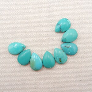 Hot Sale! 8 stuks natuurlijke mooie turkoois druppelvormige edelsteen cabochons (kan worden geboord) voor het maken van sieraden, 13 x 9 x 3/4 mm, 5,2 g - SS2879