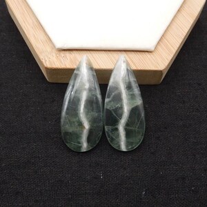 Natural Rainbow Fluorite Teardrop Gemstone Earring Beads, Popular Purple Earring Pair, Jewelry DIY Making, 45x19x6mm, 17.4g - M933