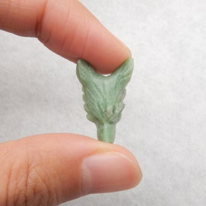 Wolf Head Wholesale, Carved Natural Variscite Wolf Head Pendant Bead, Popular Pendant For Necklace, 22x14x8mm, 2g - E24588